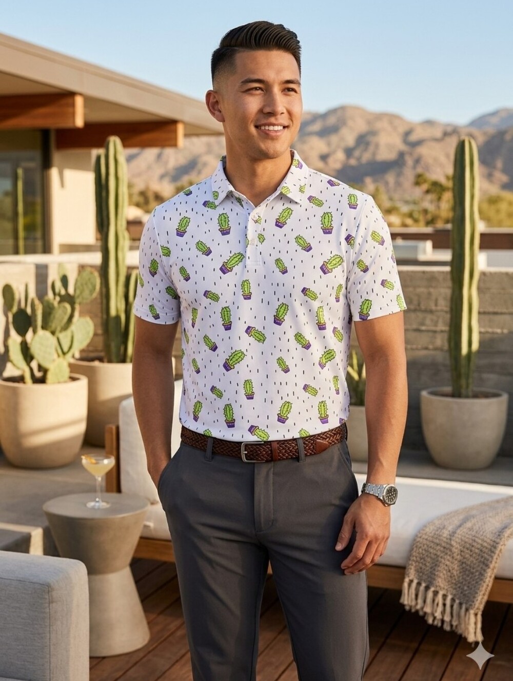 Sunday Swagger Club Cactus Golf Polo Size XL